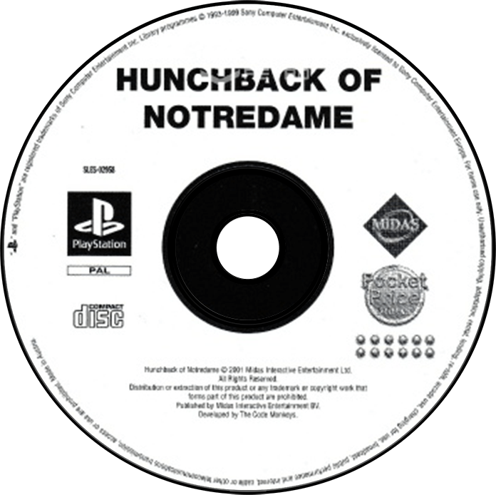 Hunchback of Notre Dame back cover for Playstation
